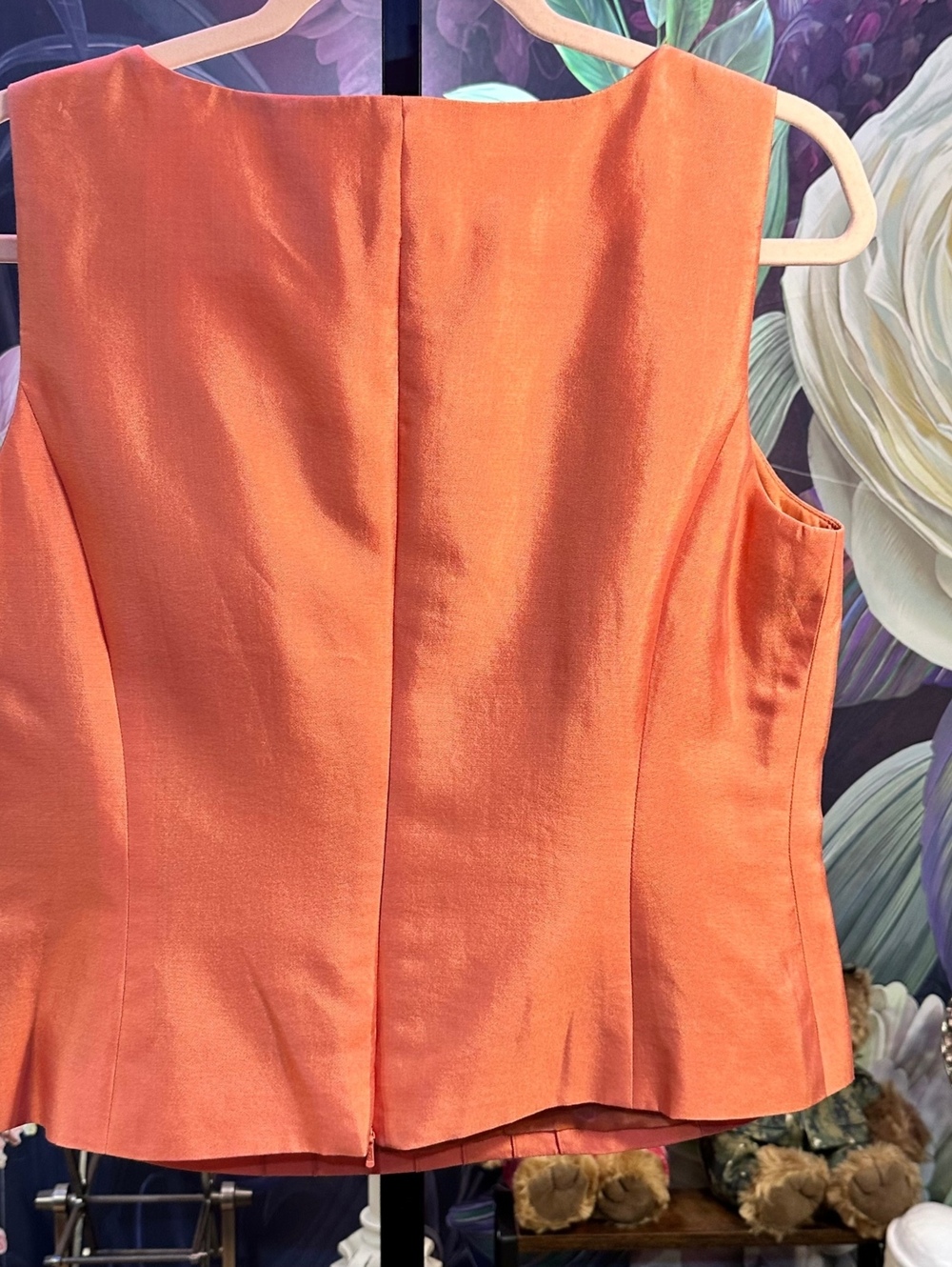 Talbots Petites 12 3 Piece Skirt Suit Set Silk Cotton Coral Career - Picture 7 of 14